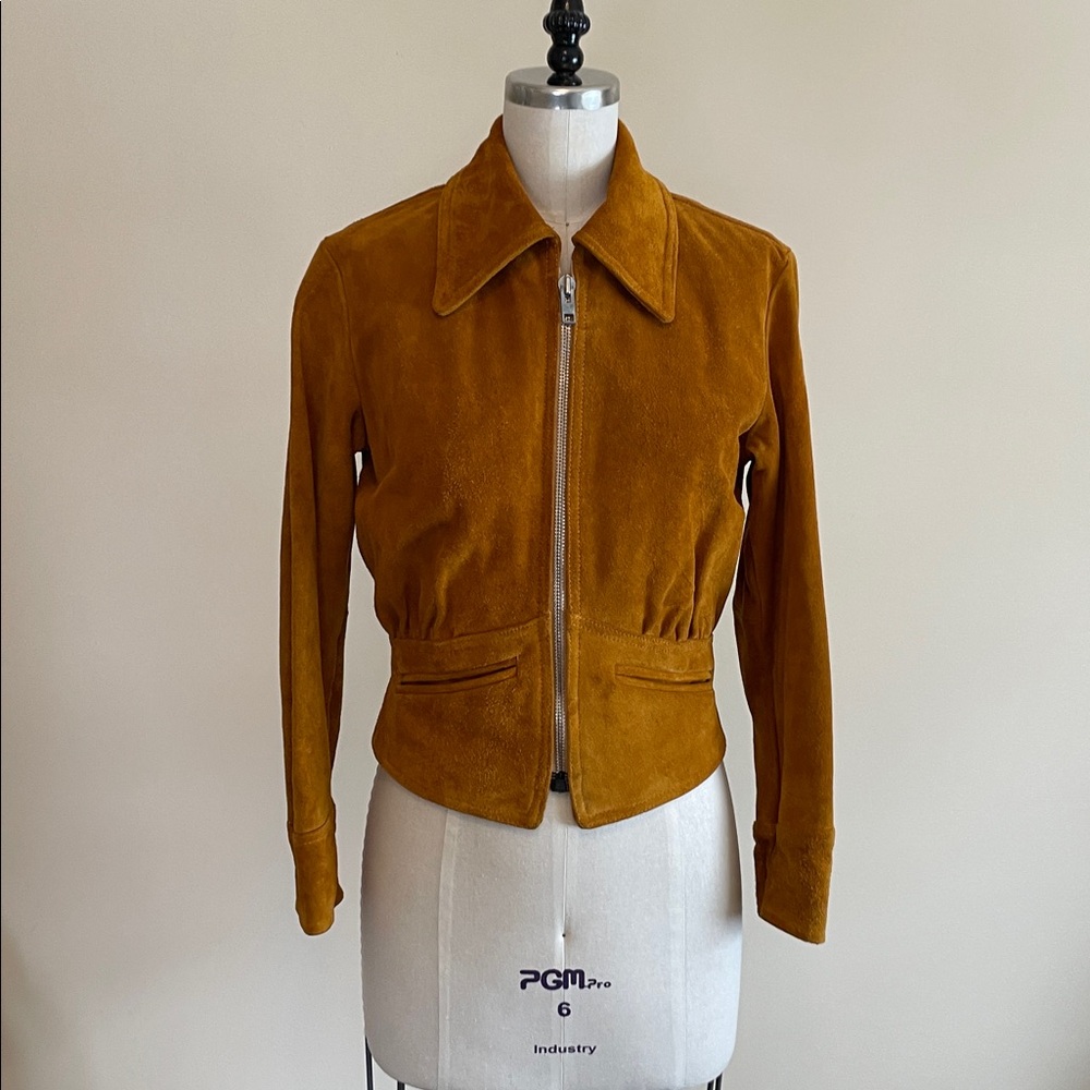 Vintage Golden Brown Suede Jacket